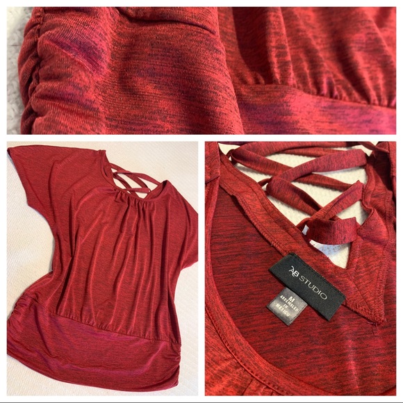 Dolman Sleeve Blouse with Lattice Back - Picture 3 of 8